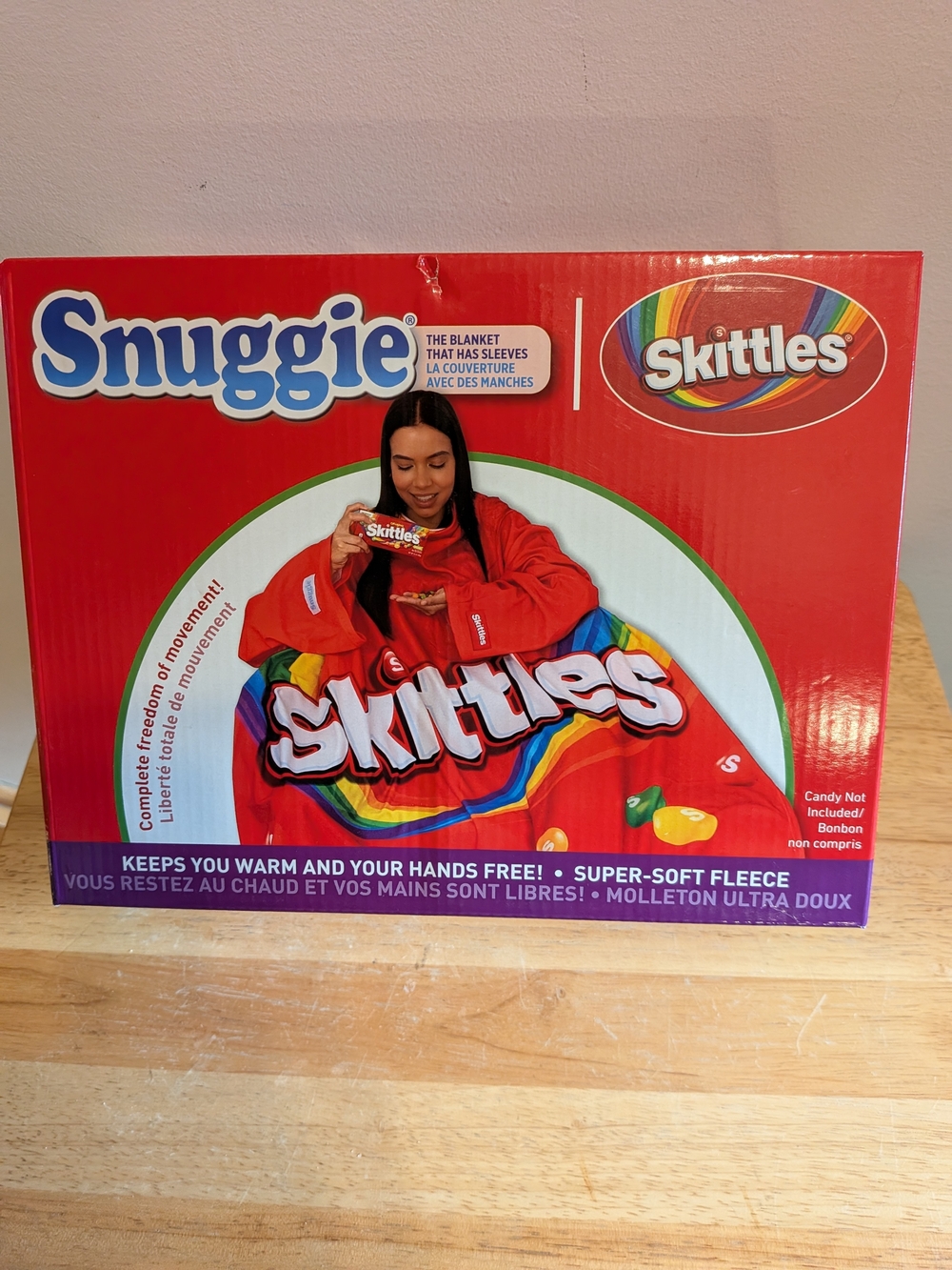 Skittles Red Fleece Blanket with Sleeves
